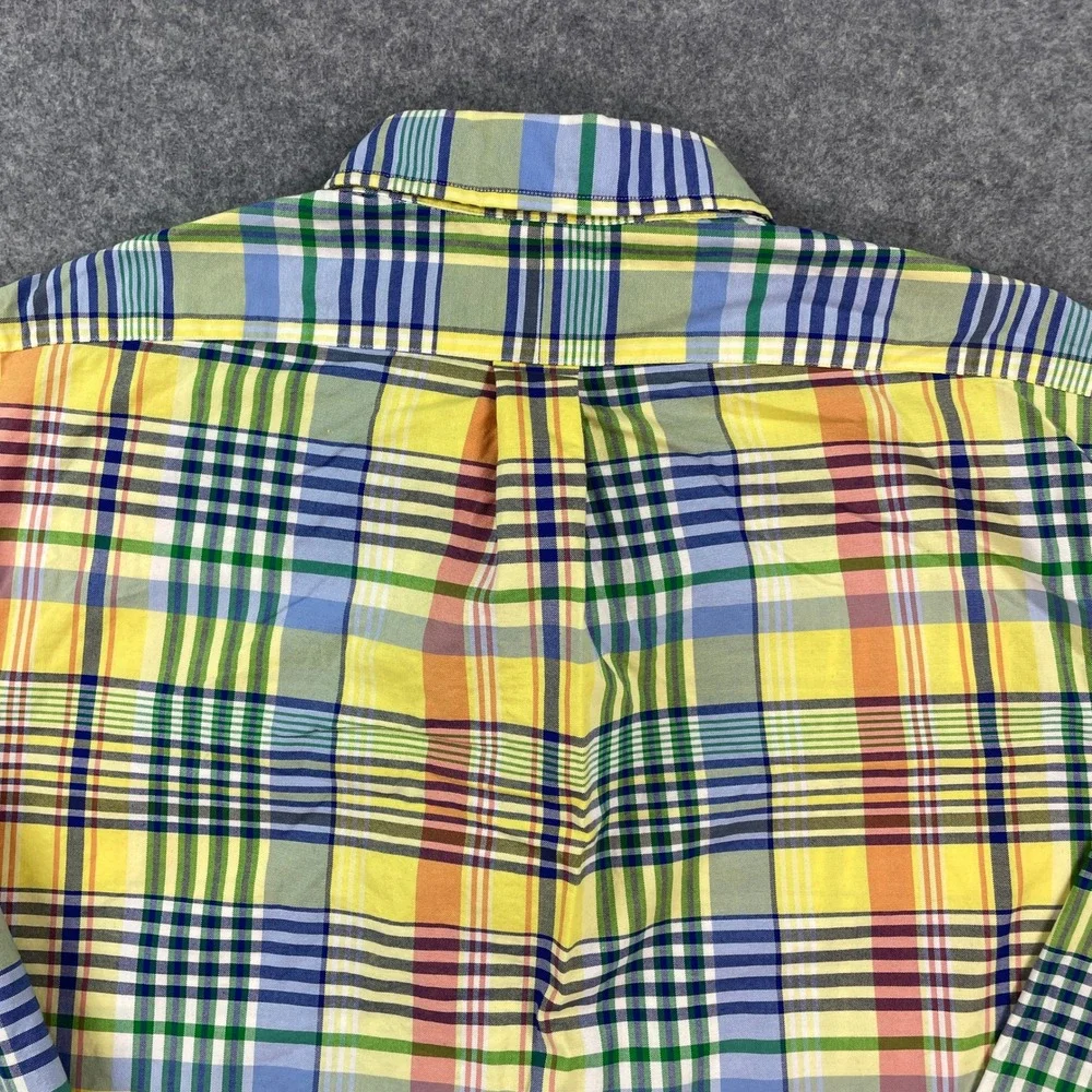Ralph Lauren Mens Shirt XL Multi-color Plaid Stretch Long Sleeve Slim Fit - Picture 3 of 12